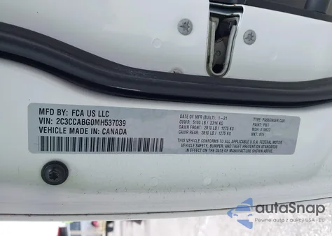 2021 Chrysler 300 300S from USA, damaged, VIN 2C3CCABG0MH537039